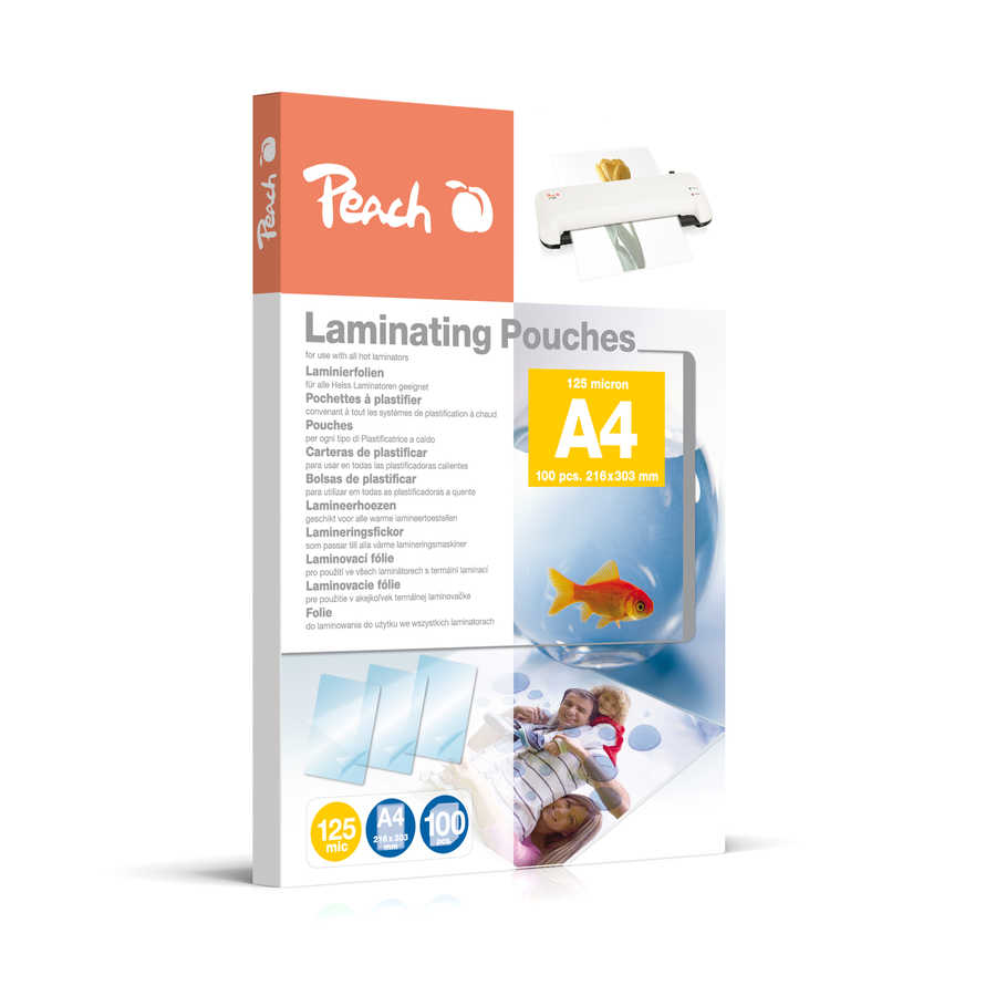 Peach Laminating Pouches A3 PP525-01 125 mic 100-pack